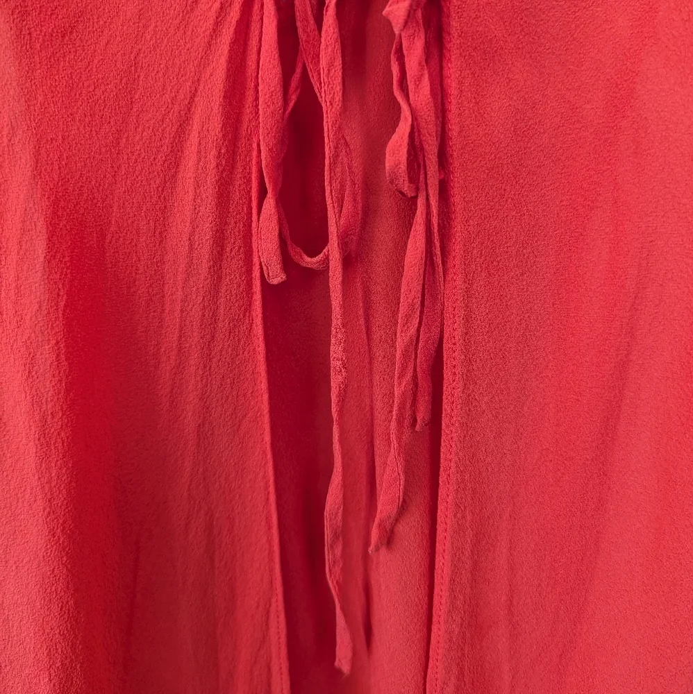 Vintage Victoria's Secret Silk Front Tie‎ Babydoll Lingerie Slip